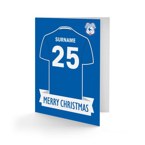 Cardiff City FC Shirt Christmas Card