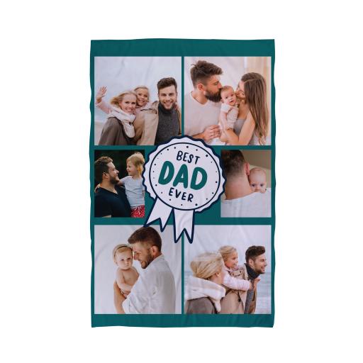 Personalised Best Dad Rosette - 6 Photo - Beach Towel.