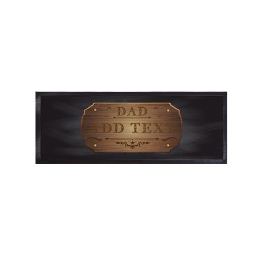 Personalised Wood Badge Dad - Bar Runner - Regular.