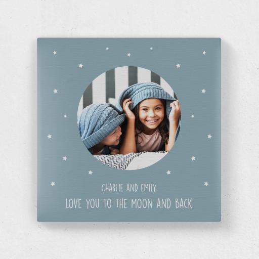 Personalised Square Canvas - To the Moon and back.