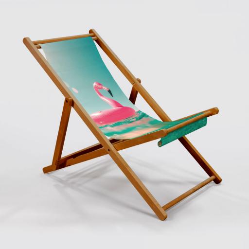 Personalised Photo Upload Wooden Deck Chair.