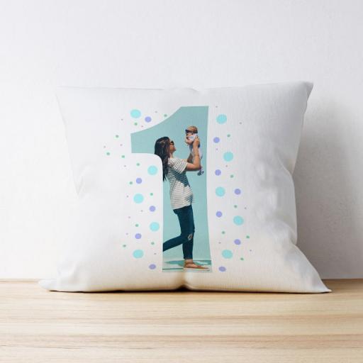 Personalised Photo Upload Cushion - 1 Year - Cirlces