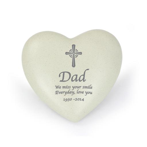 Personalised Cross Heart Memorial