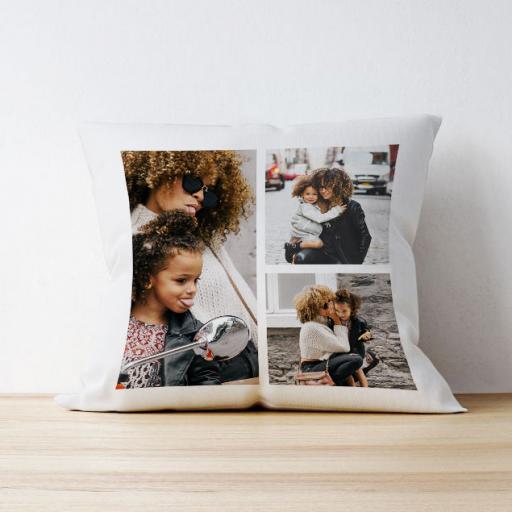 Personalised 3 Photo tiled Upload Cushion