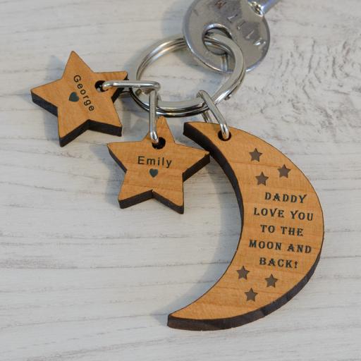 Personalised Moon and Stars Key Ring.