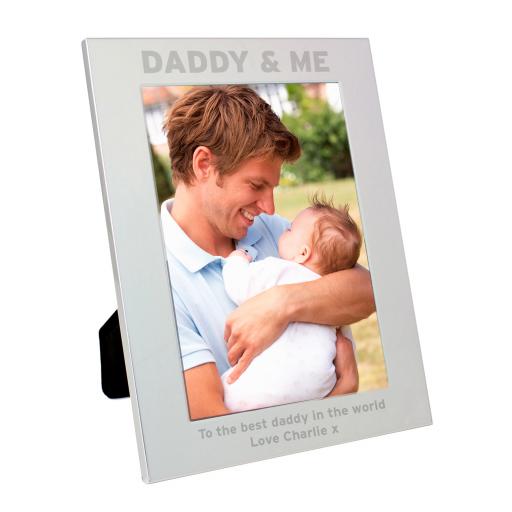 Personalised engraved Silver 5x7 Daddy and Me Photo Frame