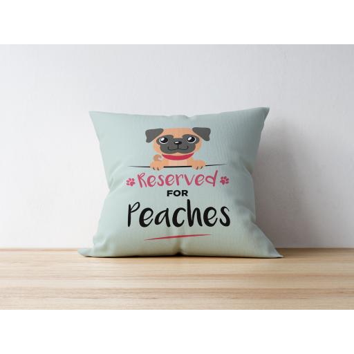 Personalised Apricot Pug Cushion