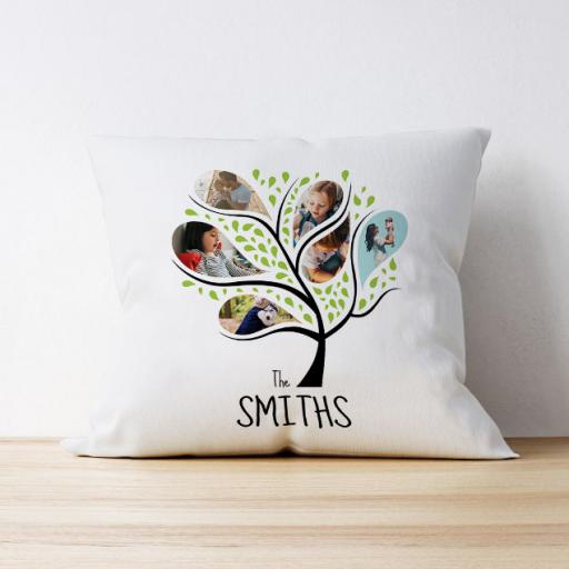 Personalised Photo Upload Cushion - Family Tree