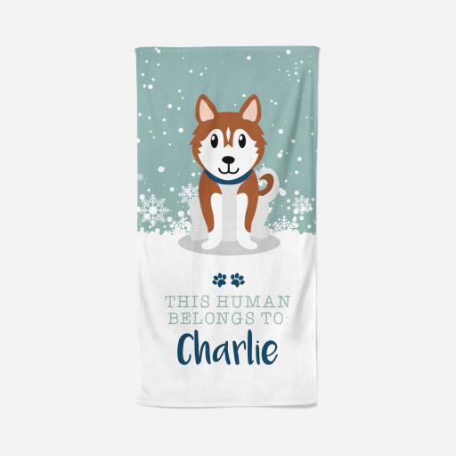 Personalised Husky Towel - Owner