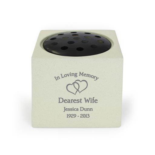 Personalised Floating Hearts Memorial Vase