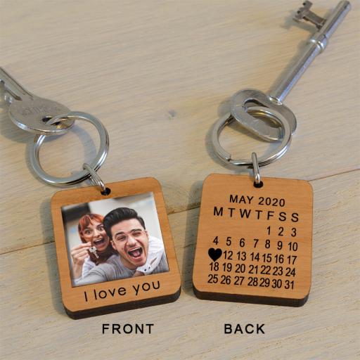 Personalised Personalised Photo and Date Key Ring.