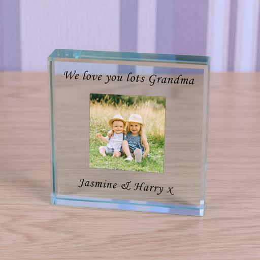 Personalised Glass Token - Photo with message