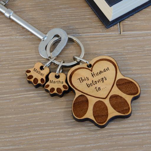 Personalised Paw Print Key Ring.