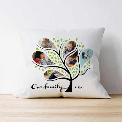 Personalised Photo Upload Cushion - 'Our Family'