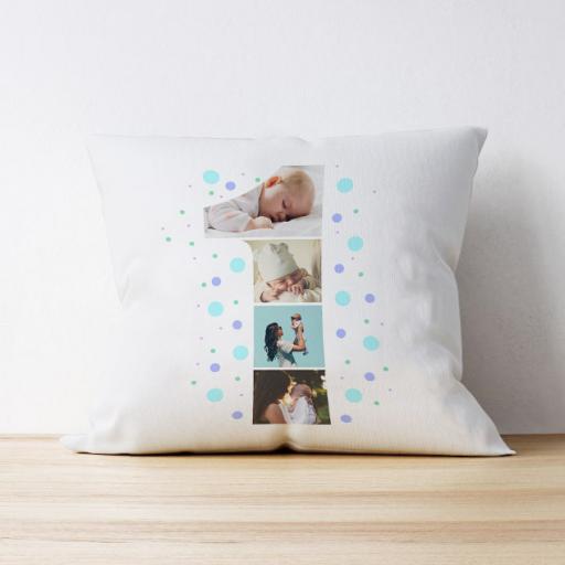 Personalised Photo Upload Cushion - 1 Year - 4 Personalised Photos