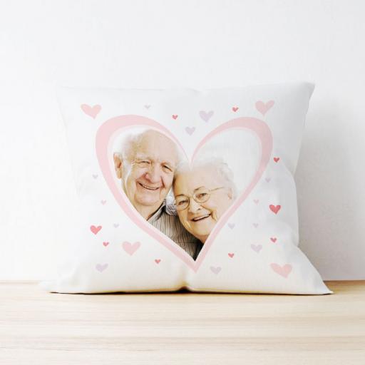 Personalised Photo Upload Cushion - Heart