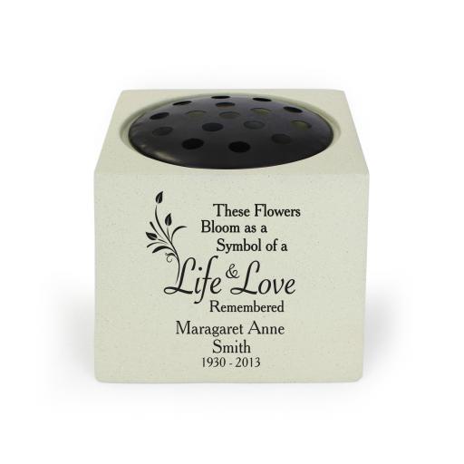 Personalised Life & Love Memorial Vase