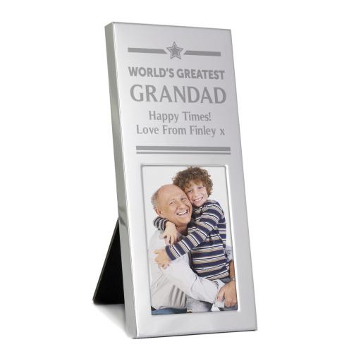 Personalised engraved World's Greatest Small Silver 2x3 Photo Frame