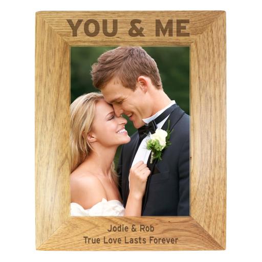 Personalised You & Me 5x7 Wooden Frame