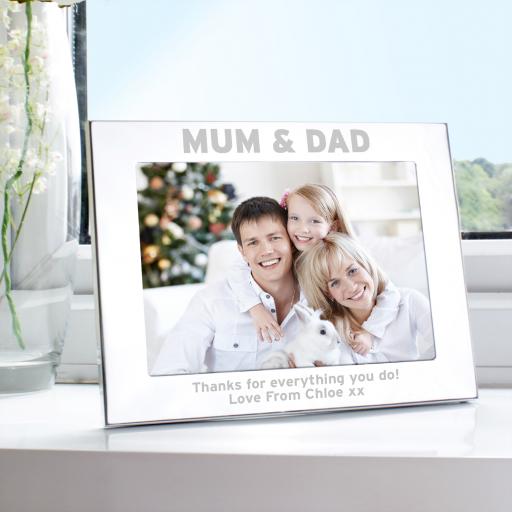 Personalised engraved Silver 5x7 Mum and Dad Frame