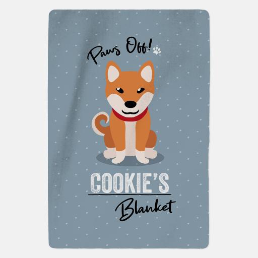 Personalised Shiba Inu Fleece Blanket - Paws Off