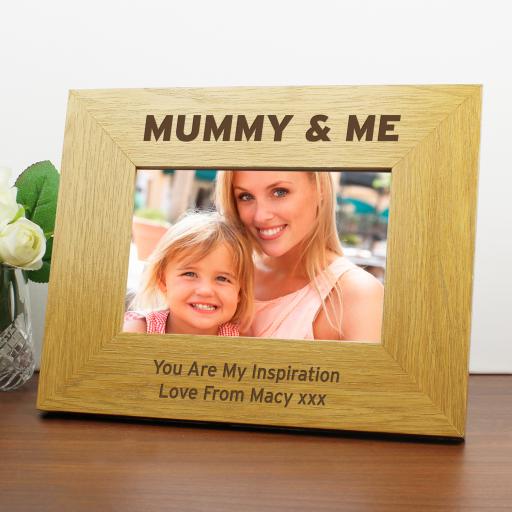 Personalised Mummy & Me 6x4 Wooden Photo Frame