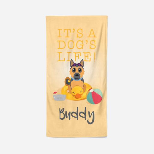 Personalised German Shepherd Dog Towel - Dogs life