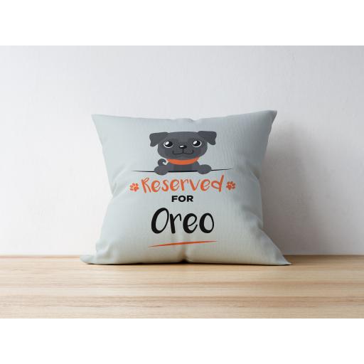 Personalised Black Pug Cushion