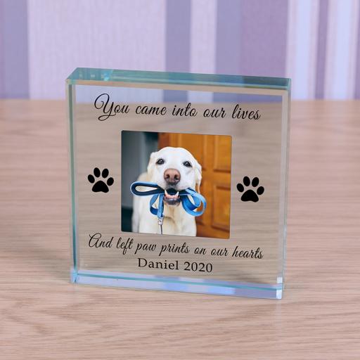 Personalised Glass Token - Paw prints on our...