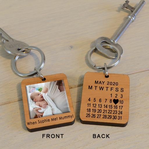 Personalised When Met...Mummy Photo Key Ring.