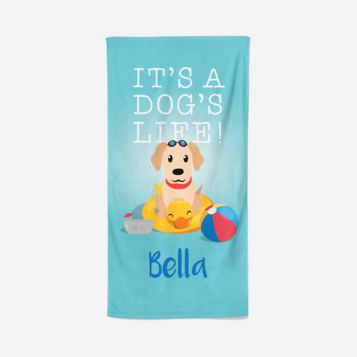 Personalised Labrador Towel - Dogs life