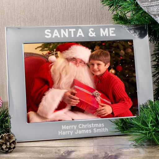 Personalised engraved Santa & Me 5x7 Landscape Photo Frame