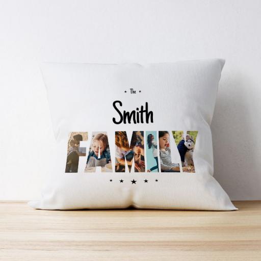 Personalised Photo Upload Cushion - Family