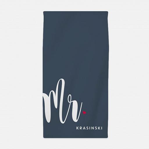 Personalised &#039;Mr&#039; Honeymoon Beach Towel.