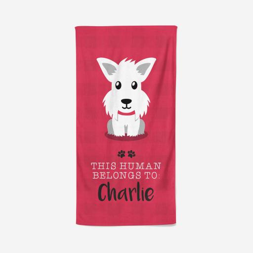 Personalised Westie Towel - Owner