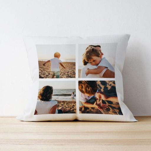 Personalised 4 Photo Square Upload Cushion