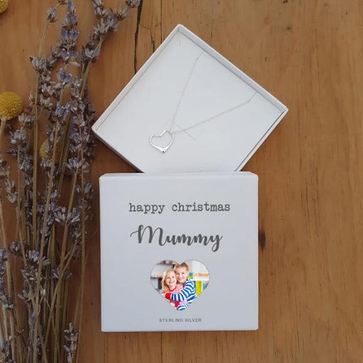 Personalised Happy Christmas Silver Heart Pendant