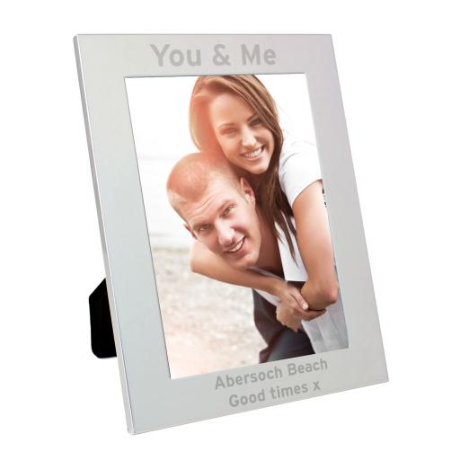 Personalised engraved Silver Bold Style Frame