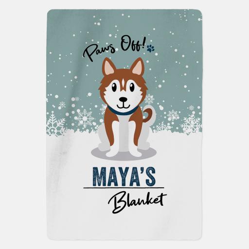 Personalised Husky Fleece Blanket - Paws Off