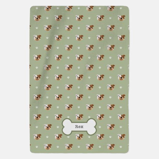 Personalised Bulldog Fleece Blanket - Pattern