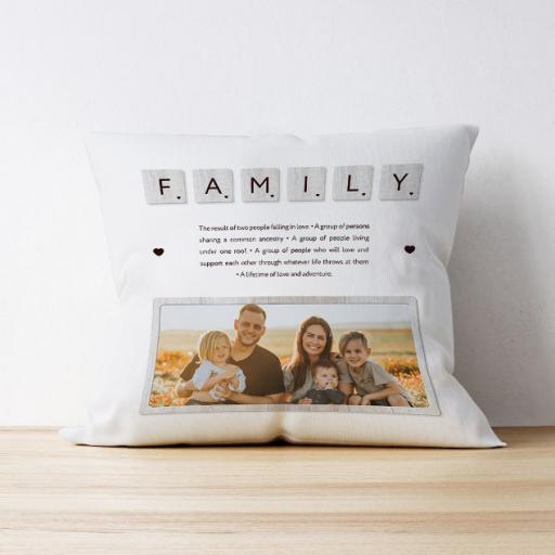 Personalised Photo Upload Cushion - Family