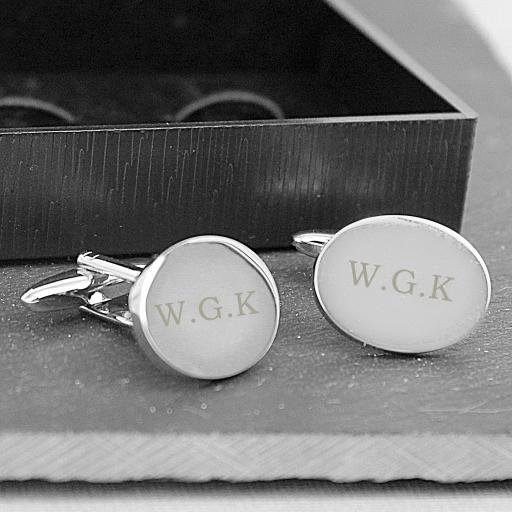 Personalised  Engraved Oval Cufflinks