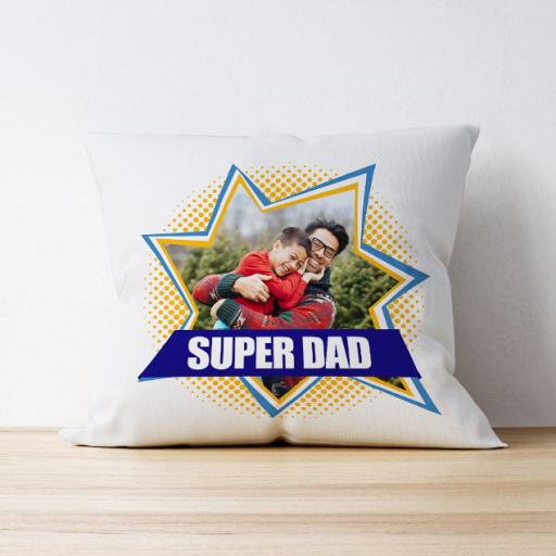 Personalised Photo Upload Cushion - Super Dad